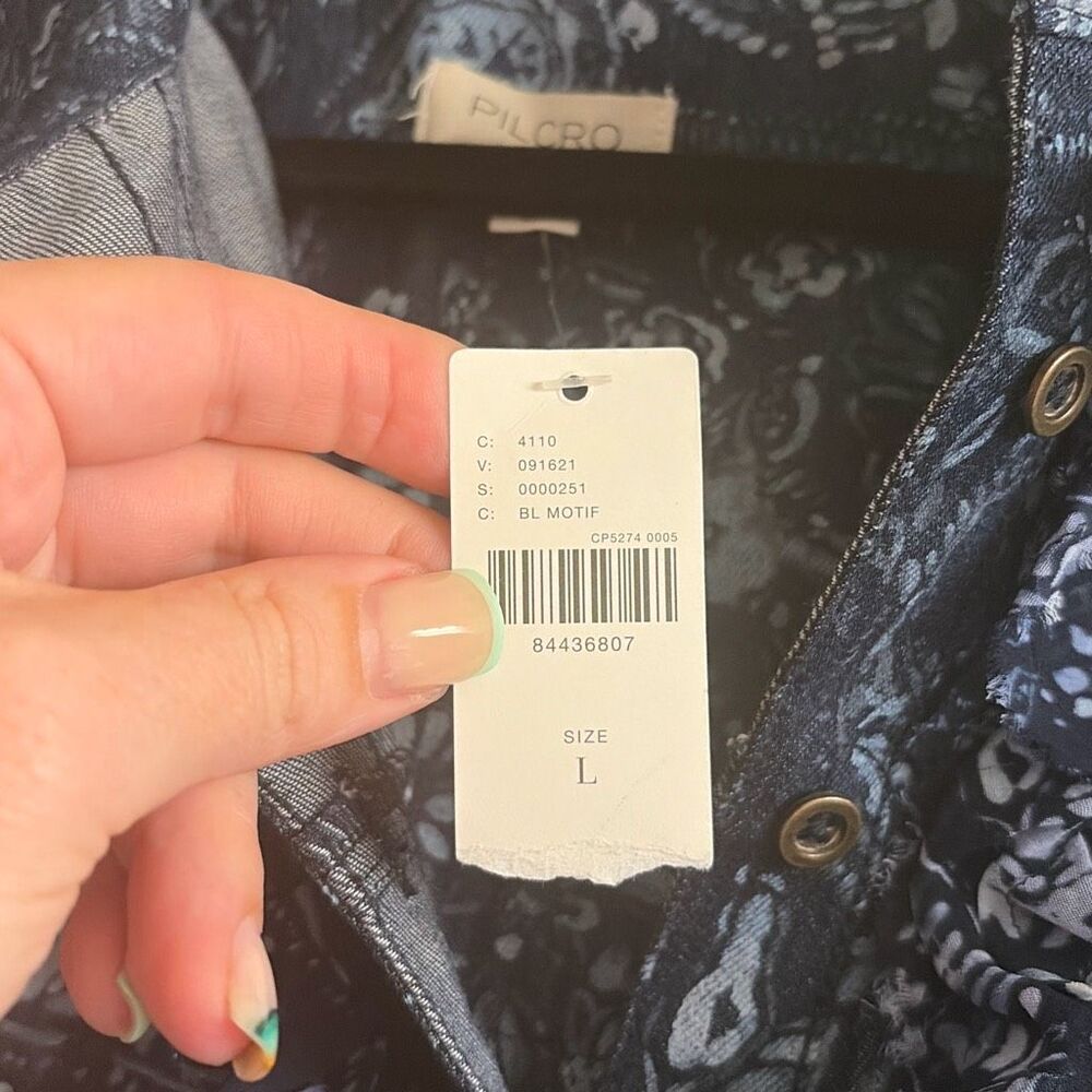 ✨Anthropologie Pilcro Sleeveless Buttondown Sz Large Blouse✨ - Picture 7 of 9